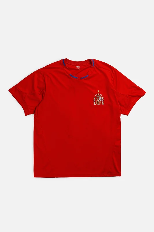 Vintage Spain Soccer Tee - M Hooded Caped Shawl Collar