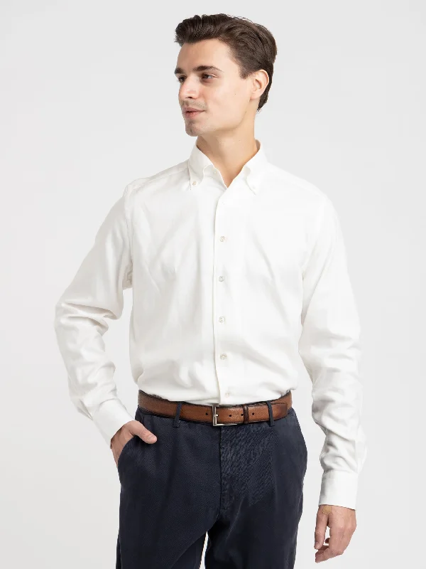 White Modern Fit Dress Shirt Fashionable Trendy Casual