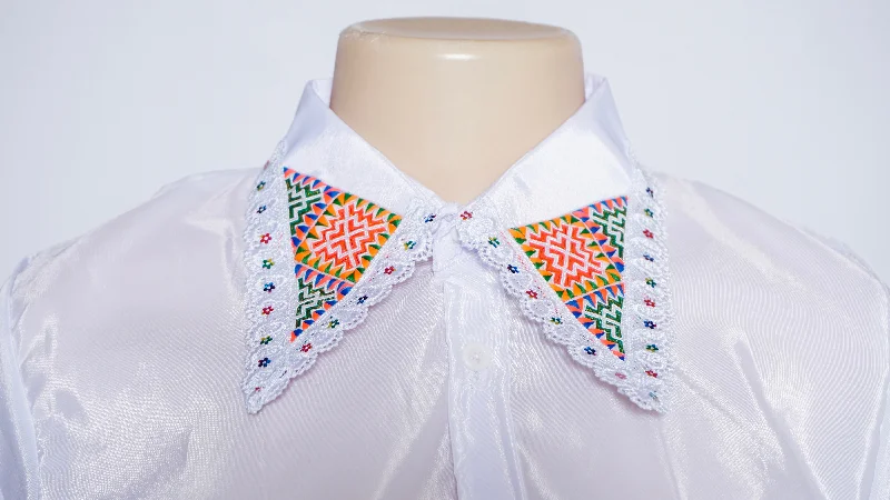 Women Collar Shirt Pajntaub Mos Lace Blend Ribbed Blend Corduroy Blend