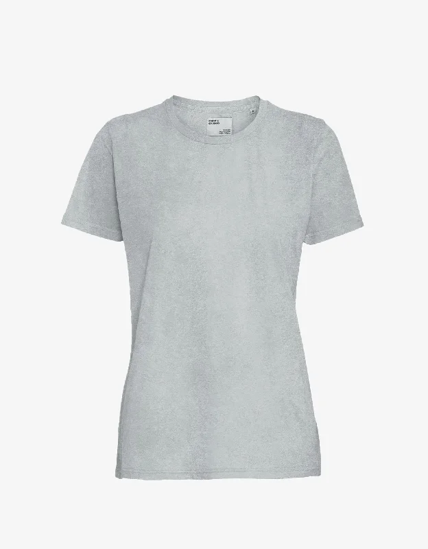 Women Light Organic Tee - Faded Grey Collared Crew Neck Turtle Neck