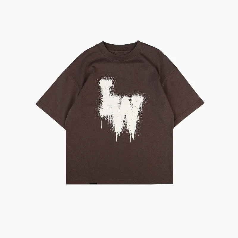 WOMEN'S DECAY TEE - MOCHA Polka Dot Checkered Tartan