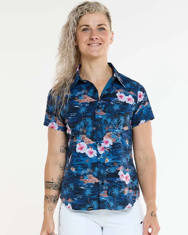 Womens Tech Party Shirt | Oasis Ribbed T-Shirt High Neck Heavyweight