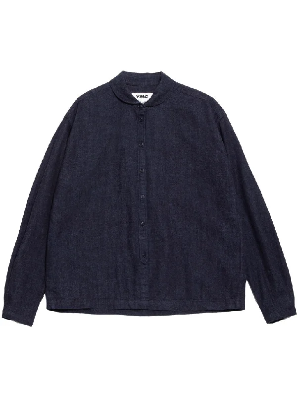 YMC Marianne Shirt in Indigo Spandex Blend Rayon Blend Denim Blend