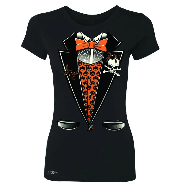 Zexpa Apparel™ Halloween Vampire Smokin Tuxedo Women's T-shirt Cool Costume Tee Cozy Warm Stylish Zexpa Apparel™ Halloween Vampire Smokin Tuxedo Women's T-shirt Cool Costume Tee Cozy Warm Stylish