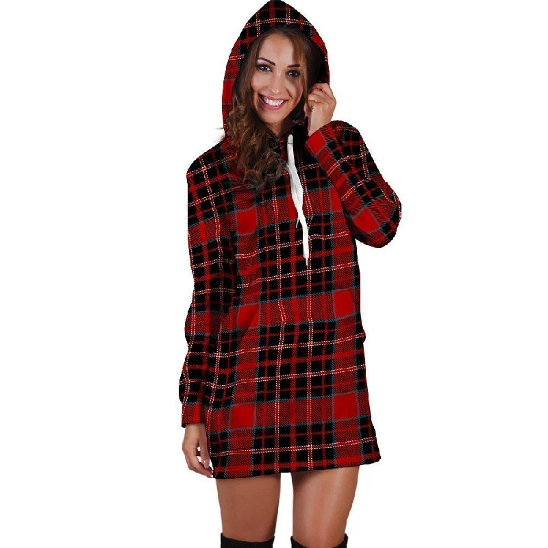 Tartan Red Plaid Hoodie Dress