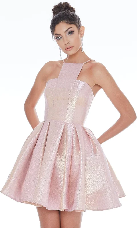 Ashley Lauren - 4204SC Halter Neck A-line Cocktail Dress