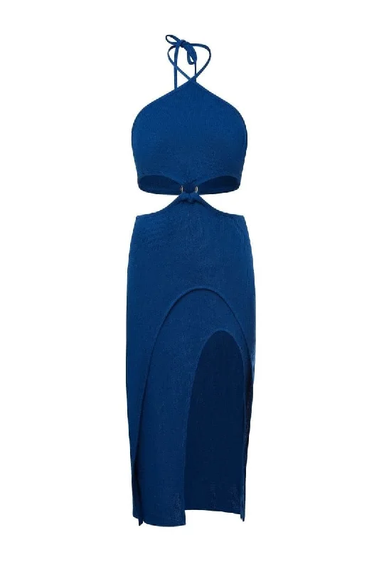 BLUE SYEL CUT-OUT DRESS