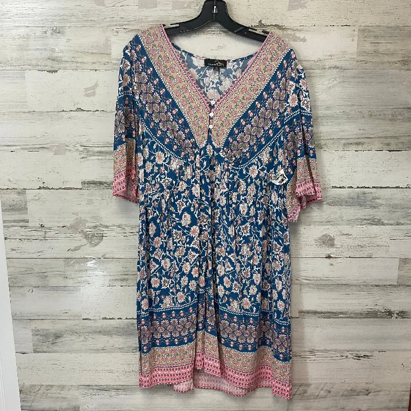 Dress Casual Short By Suzanne Betro In Blue, Size: 2x