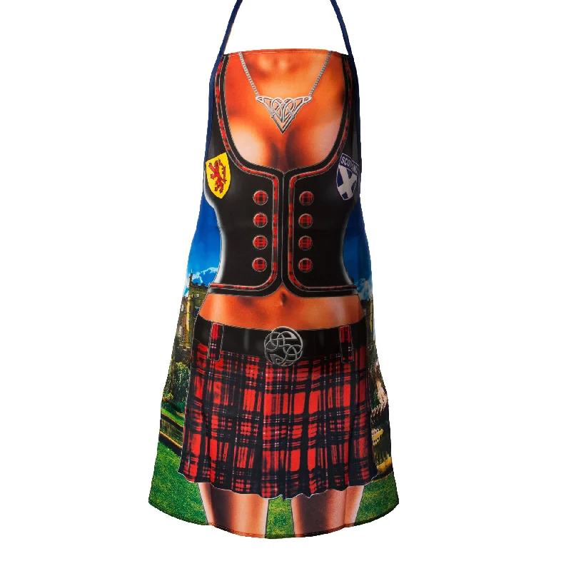 Dress Up Apron Scottish Lassie In Kilt