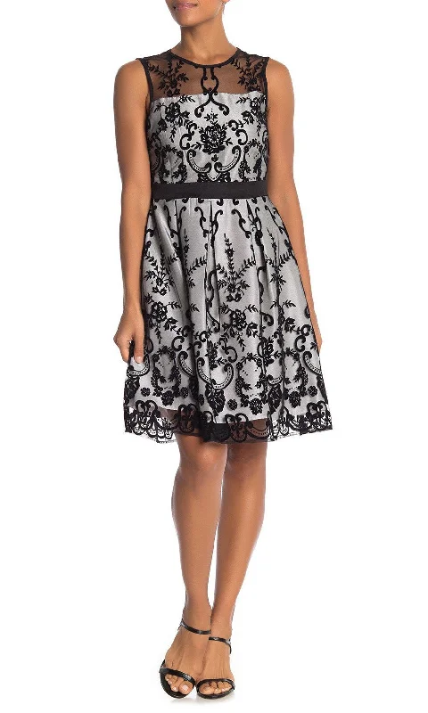 Gabby Skye - 17567MSC Embroidered Mesh A-Line Dress