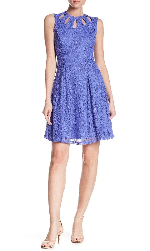 Gabby Skye - Keyhole Neckline Allover Lace A-Line Dress 56091MGSC