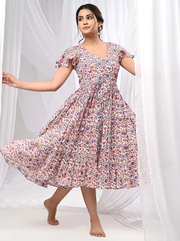 Fulwari Violet Cotton Dress
