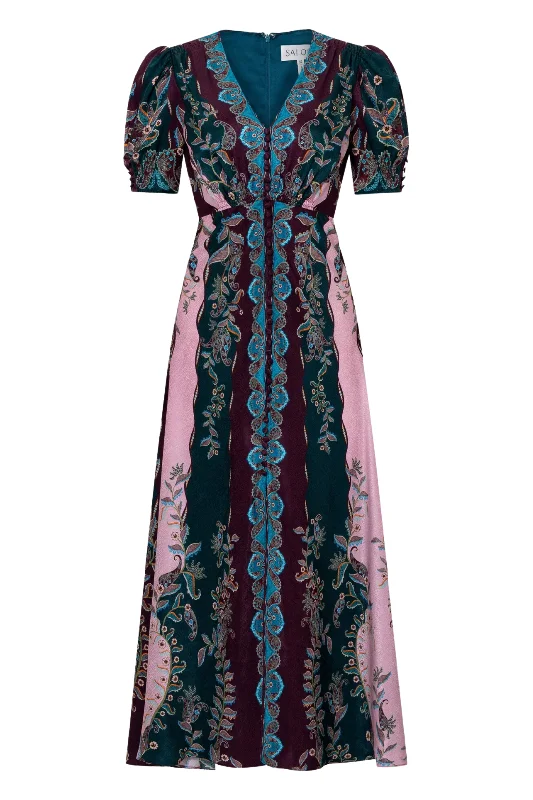 Lea Long Dress | Boteh Stripe