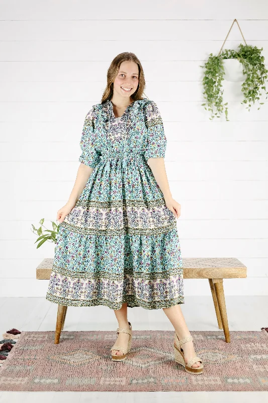 Matilda Print Dress - Mint