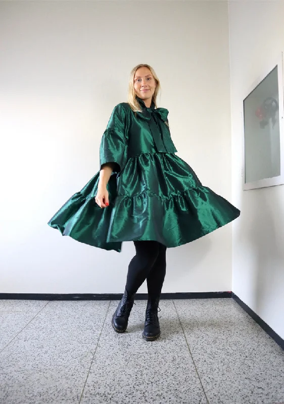 Lush Dress With Bow Collar Green