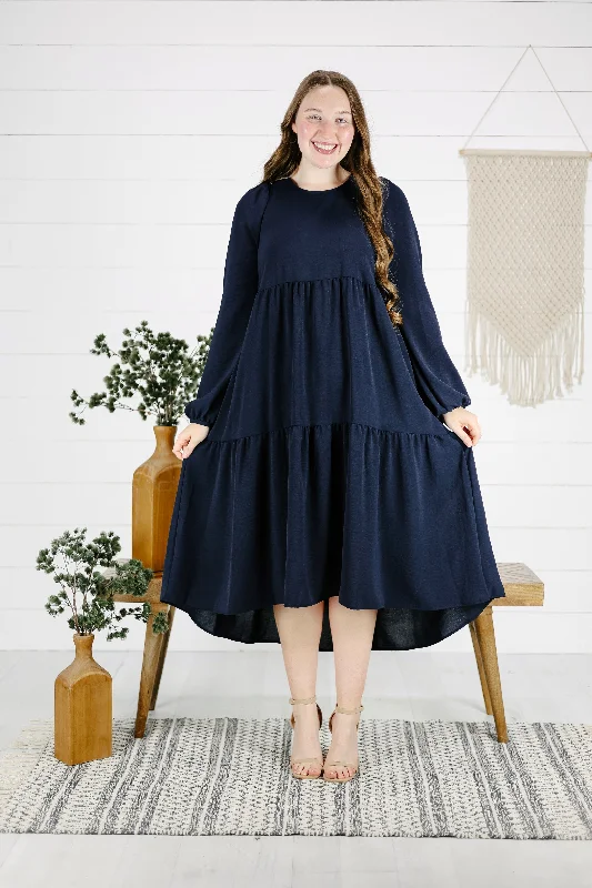 Miranda Tiered Dress - Navy