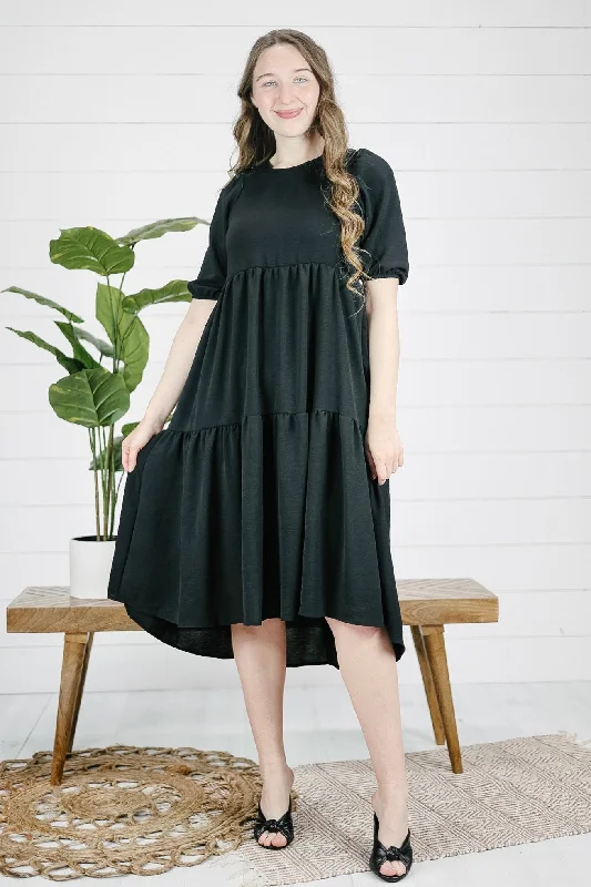 Presley Tiered Dress - Black