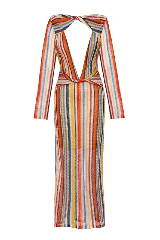SERENA CUTOUT STRIPED DRESS