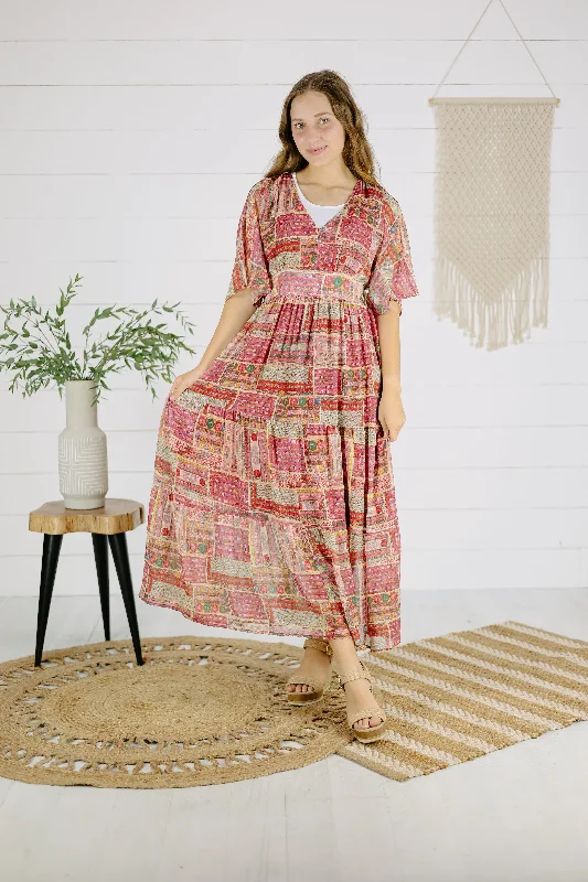 Shannon Print Dress - Red