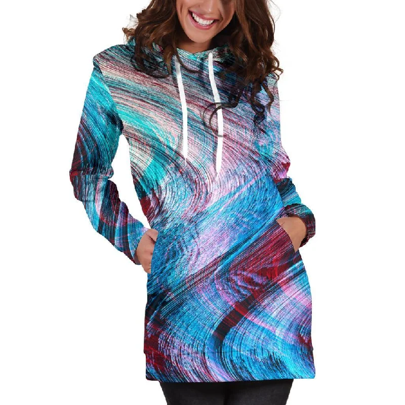 Smoke Psychedelic Trippy Print Pullover Hoodie Dress