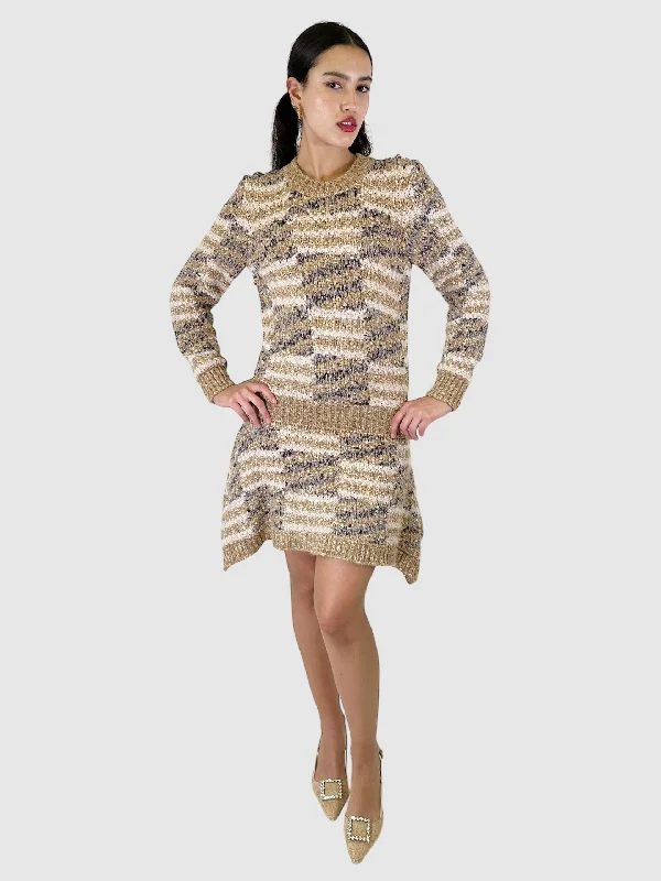 2018 Tweed Mini Dress - Size 36 Cozy Knit Mini Dress