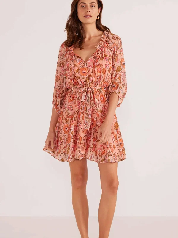Amelia Puff Sleeve Mini Dress MG2403668 Trendy Tie-Dye Mini Dress