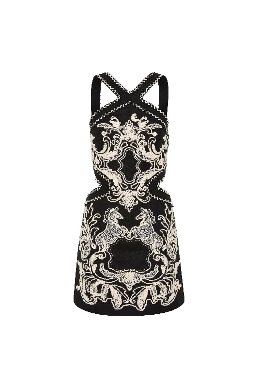 Azera Halter Mini Dress Cozy Cotton Mini Dress