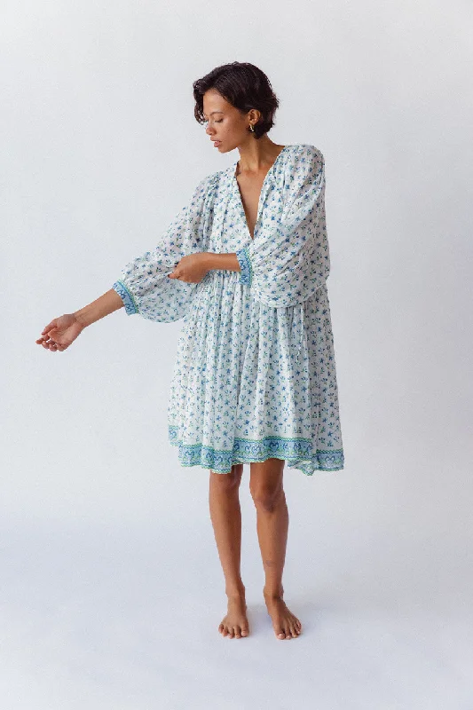 Kyra Mini Dress ~ Azure Trendy Off-Shoulder Dress Mini