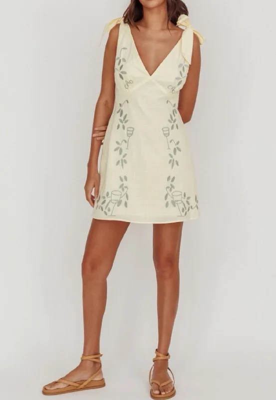 Ciao Butter/Sage Mini Dress Stylish Short Sleeve Mini Dress