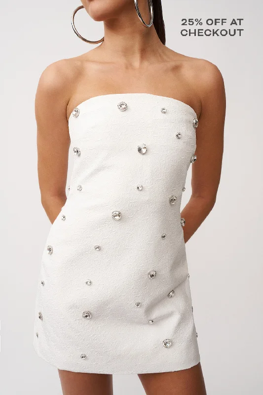 Grace Confetti Strapless Mini Dress - Ivory Stylish Button-Down Mini Dress