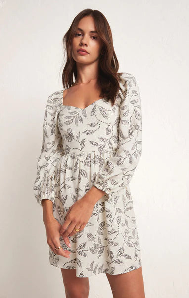 Honor Vine Mini Dress Cozy Long Sleeve Mini Dress