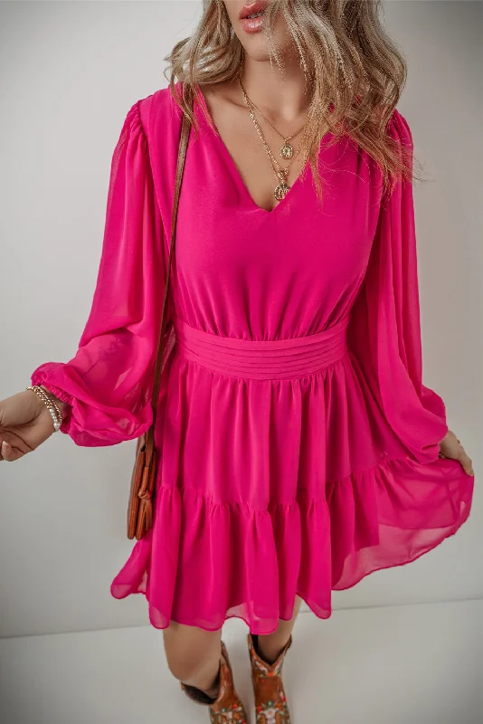Puff Pleated Mini Dress Trendy Camisole Mini Dress
