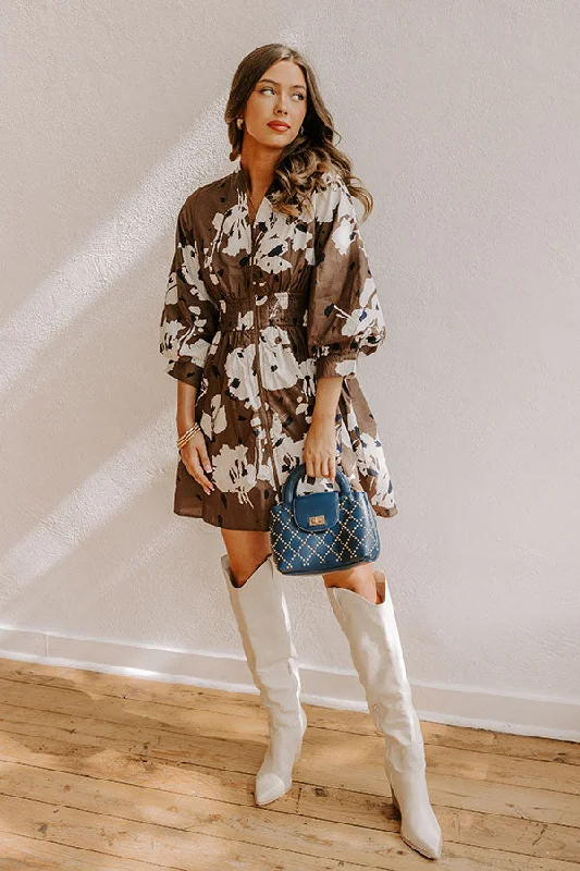 Room To Bloom Floral Mini Dress Elegant Off-Shoulder Dress Mini