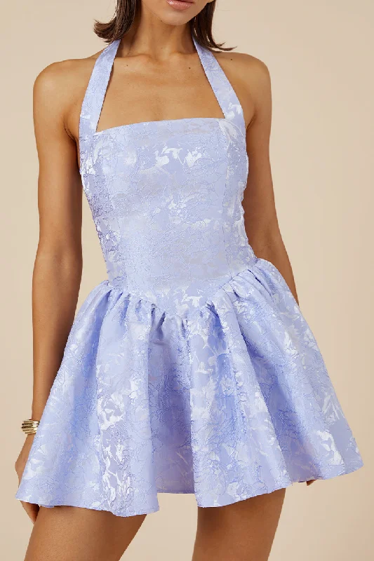 SABINE MINI DRESS - PERIWINKLE Trendy Lace Mini Dress
