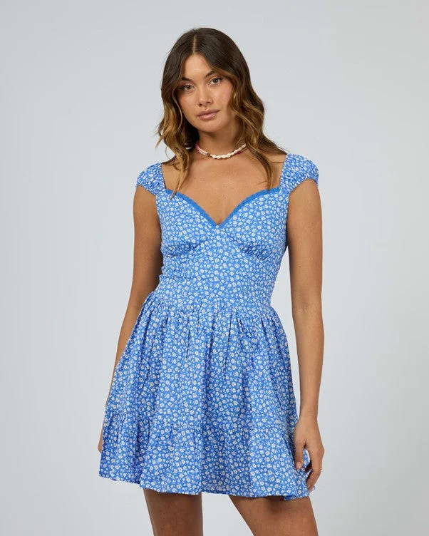 TARA FLORAL MINI DRESS Fashionable Pleated Mini Dress