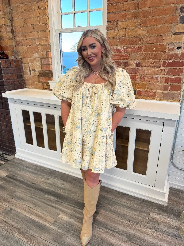 Tara Mini Dress Floral Fashionable Button-Front Mini Dress