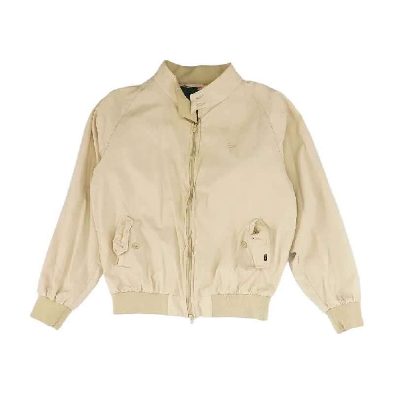 Beige Solid Bomber Jacket Denim Jacket Leather Jacket Suede Jacket