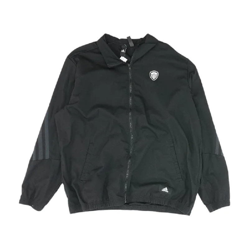 Black Leeds United Football Club Solid Lightweight Jacket Chenille Jacket Brocade Jacket Lace Jacket