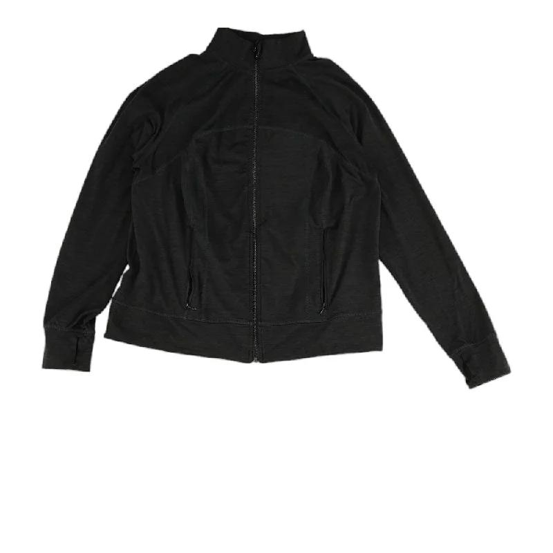 Black Solid Active Jacket Boat Neck Shawl Collar Notched Collar