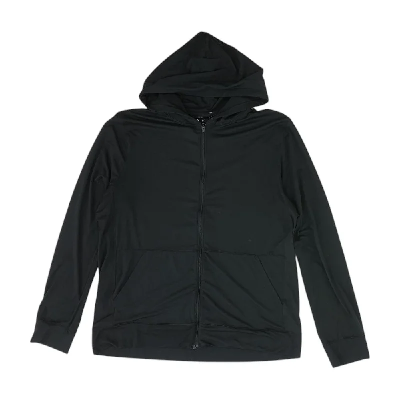 Black Solid Active Jacket Cotton Jacket Linen Jacket Terry Jacket