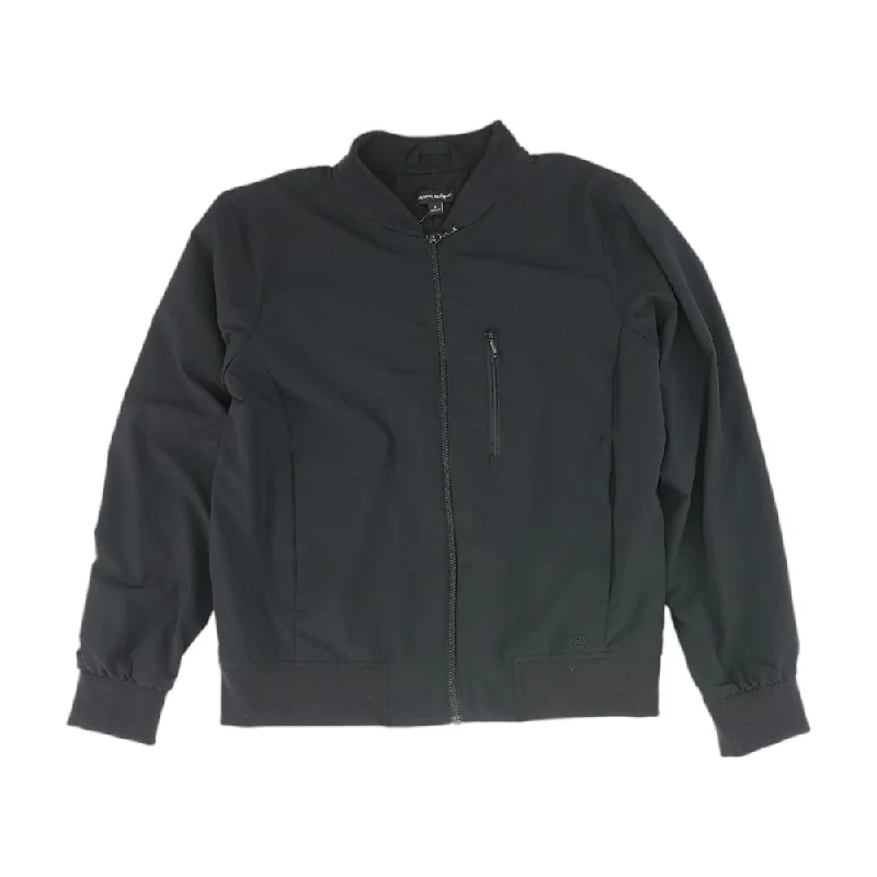 Black Solid Bomber Jacket Collared Jacket Crew Neck Jacket Turtle Neck Jacket