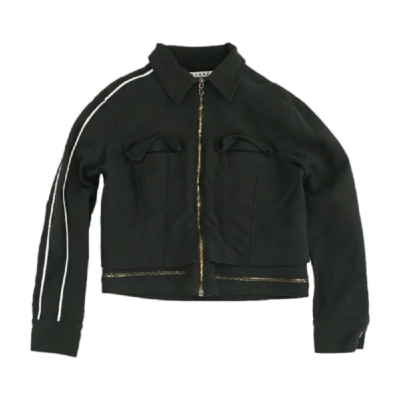 Black Solid Denim Jacket Wool Jacket Cashmere Jacket Tweed Jacket