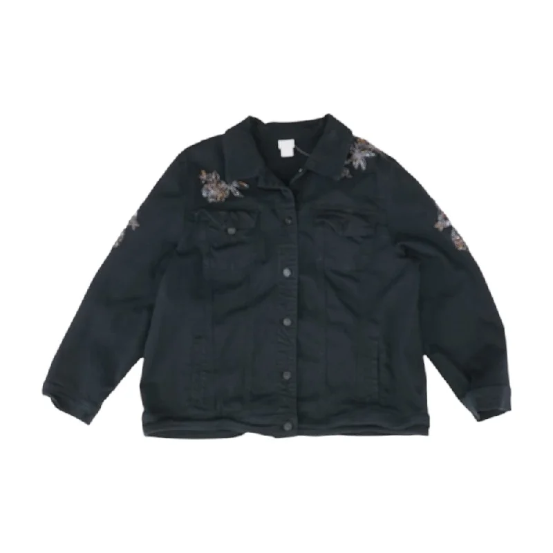 Black Solid Denim Jacket Herringbone Jacket Checkered Jacket Solid Jacket