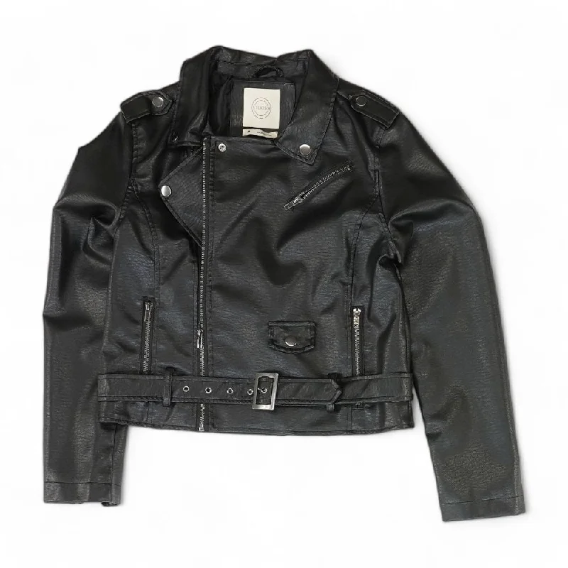 Black Solid Faux Leather Jacket Denim Jacket Leather Jacket Suede Jacket
