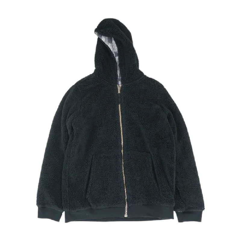 Black Solid Jacket Elasticated Jacket Padded Jacket Insulated Jacket