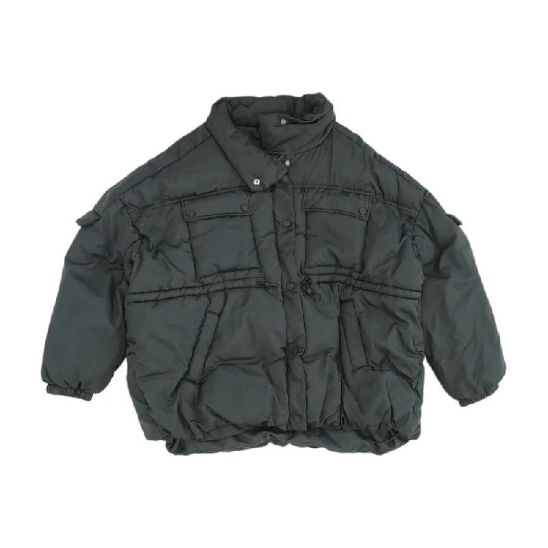 Black Solid Jacket Boat Neck Shawl Collar Notched Collar