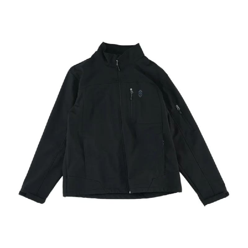 Black Solid Jacket Zip Front Button Front Snap Front