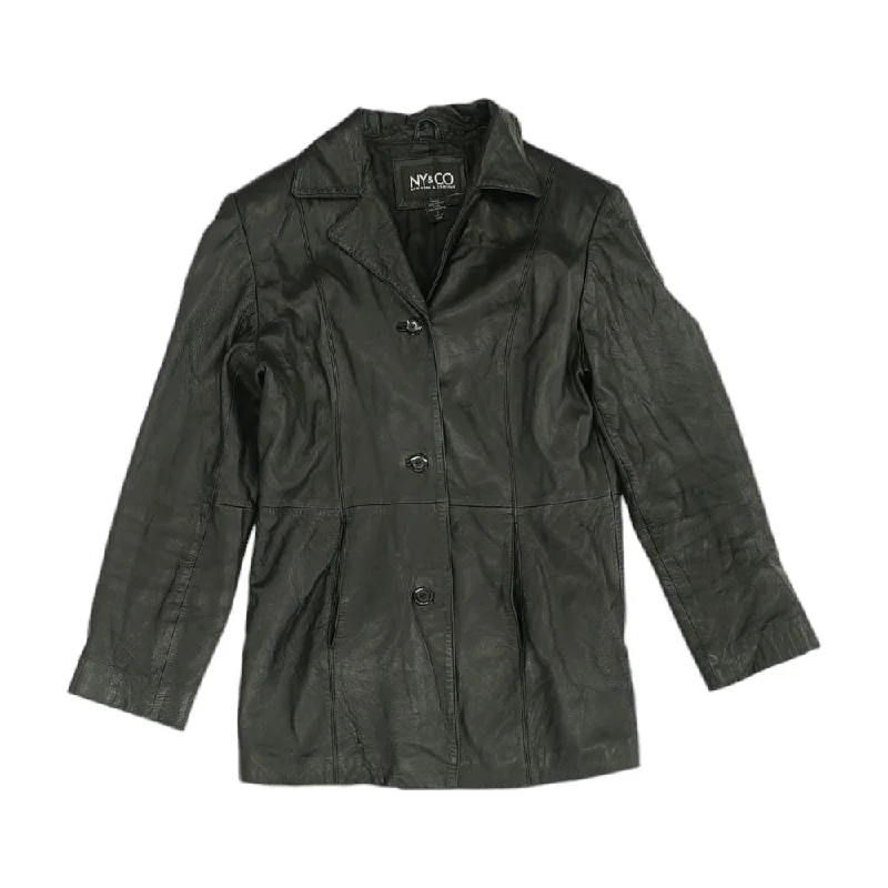 Black Solid Leather Jacket Herringbone Jacket Houndstooth Jacket Plaid Jacket