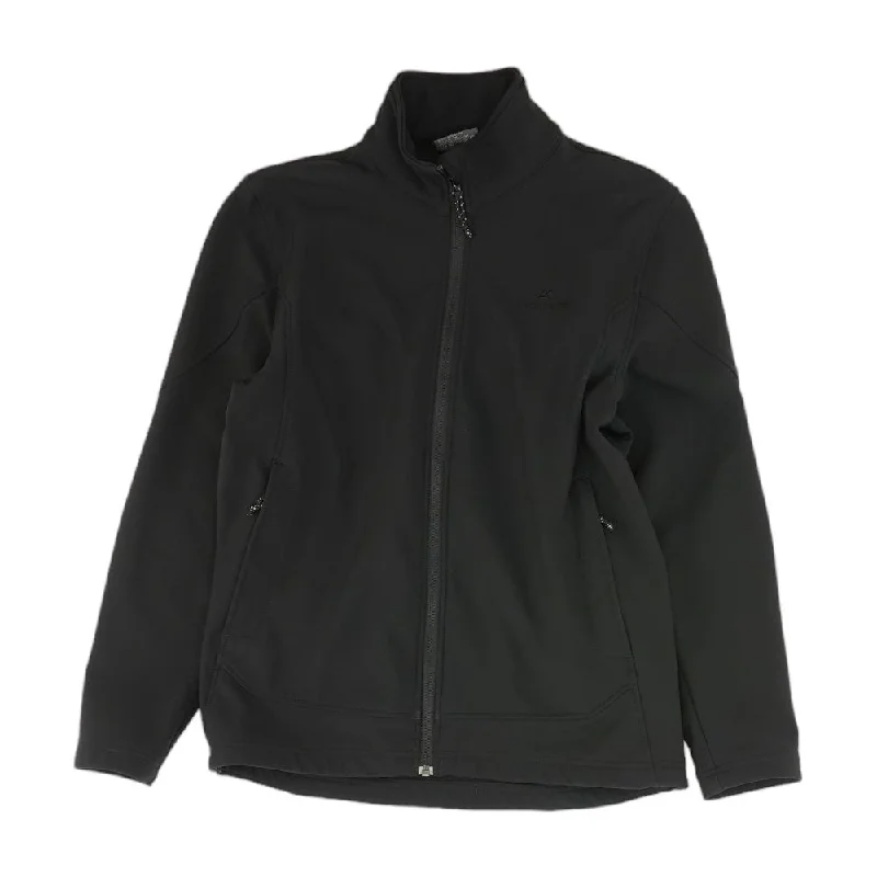 Black Solid Lightweight Jacket Hoodie Zip-Up Jacket Button-Up Jacket