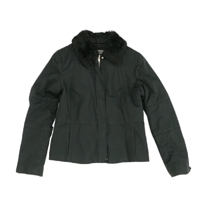 Black Solid Lightweight Jacket Tailored Jacket Straight Jacket A-Line Jacket